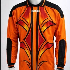 Vintage Olympus Motocross Jersey Padded Racing Shirt Orange Black Mens M